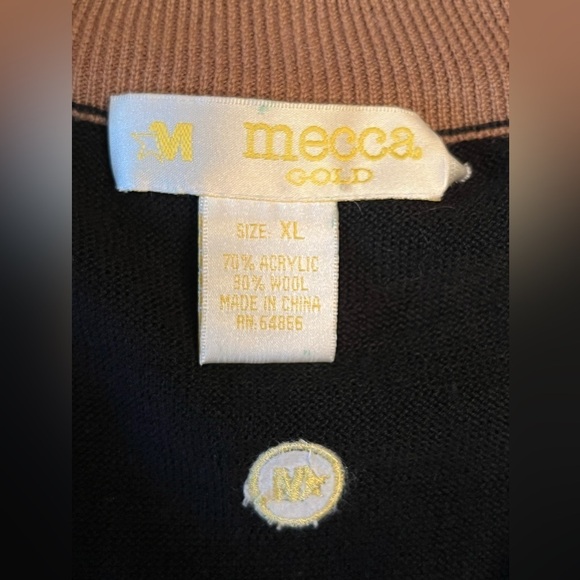 Vintage 90s Mecca GOLD Sweater Hip-Hop Streetwear Knit Men's XL -Y2K - EUC. - Picture 5 of 14